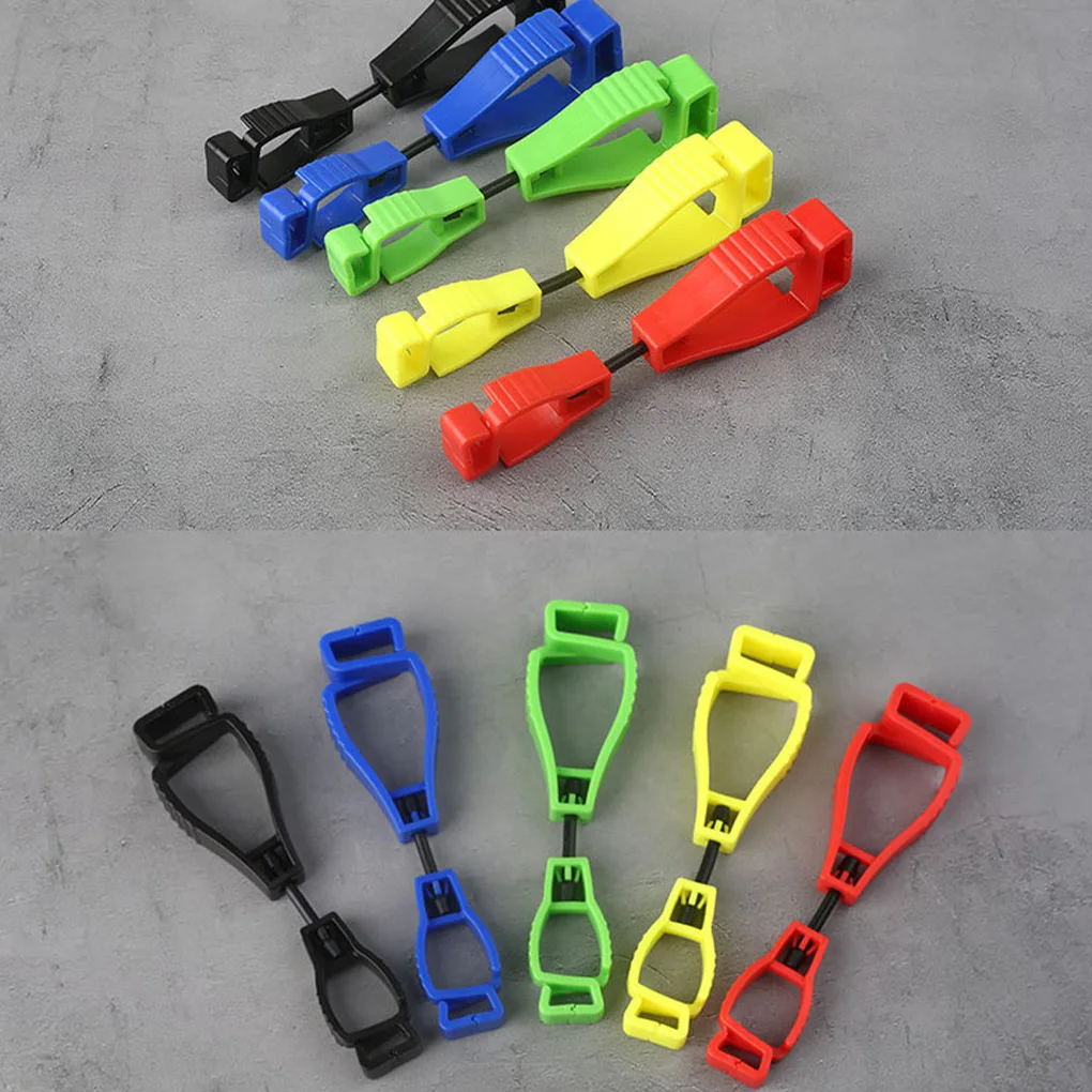 Glove Grabber Clip Clips Holder Plastic Anti-skidding Gloves Keeper with Metal Hook Labor Workers Firefighters Gardens Black 2
