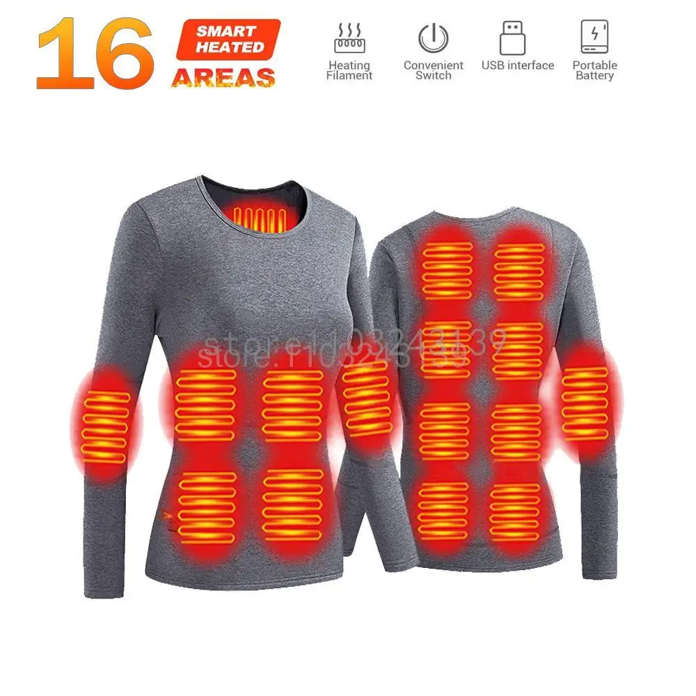 thumbnail image 1 of Conjunto de ropa interior con calefacción eléctrica para invierno, chaqueta de motocicleta, chaqueta autocalentable, pantalones y calzoncillos largos térmicos de polar para hombre, 1 of 5