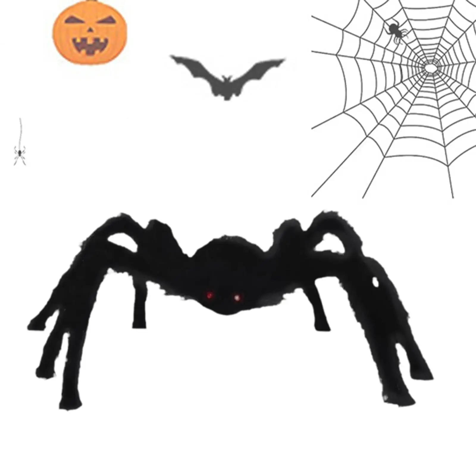 

Large Black Spider Realistic Scary Props Simulated Plush Spider for Costume