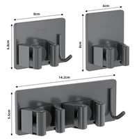 1-3PCS Stainless Steel Household Storage Rack Bathroom Nail-free Hook  Wall-mounted Mop Storage Rack  Waterproof Broom Rack 2