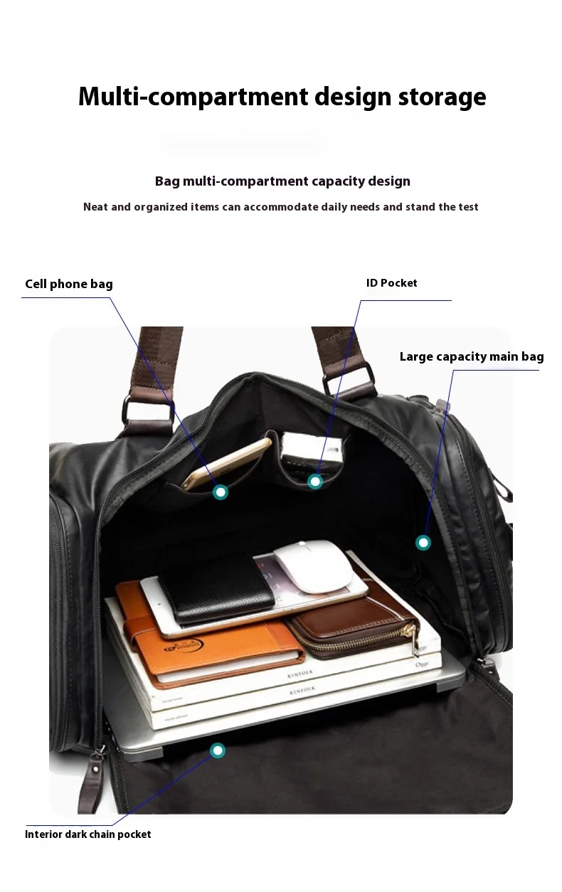 Nuova borsa da viaggio da uomo, borsa a tracolla, grande capacità per scarpe, borsa da fitness alla moda_voghion.com