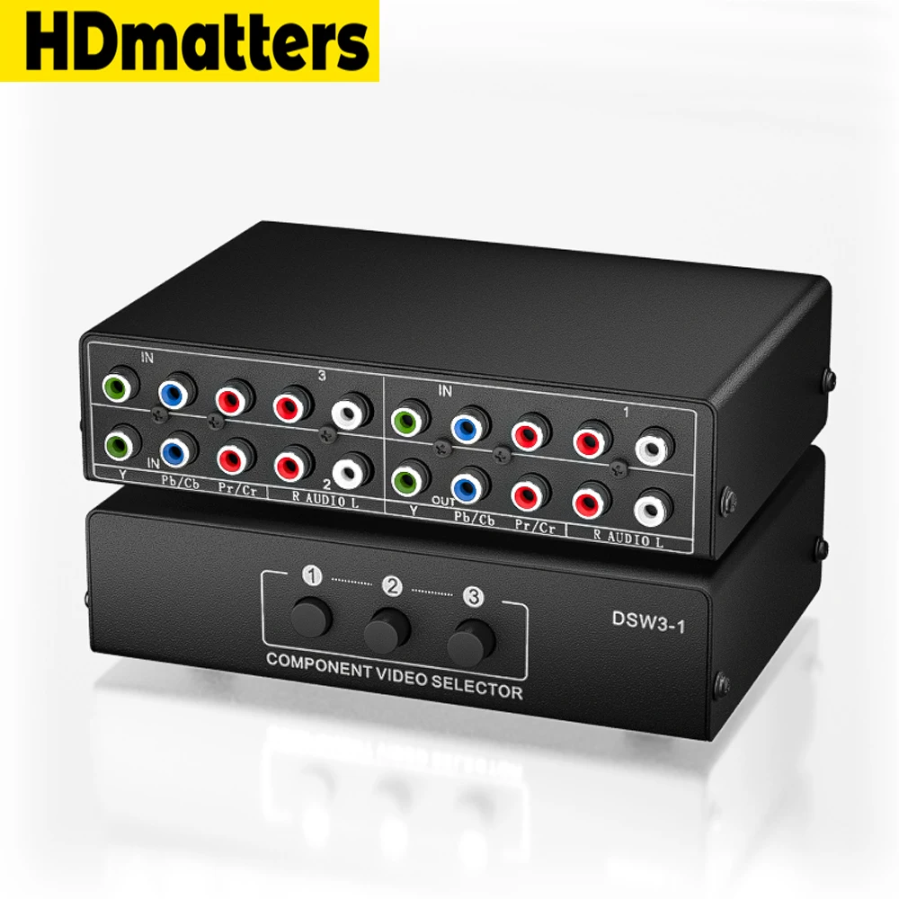 Overskæg stimulere selvbiografi 3-way Rgb Component Av Switch Video Audio Selector 3 In 1 Output Ypbpr  Component Rgb Switcher Box For Tv 360 Wii Ps2 Ps3 Dvd - Audio & Video  Cables - AliExpress