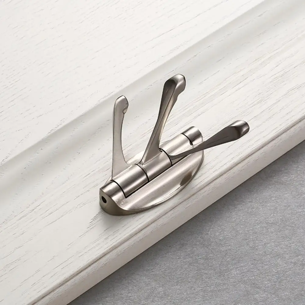 8*6.5cm Swivel Coat Hook Swing Arm Door Wall Mounted Metal Hat Umbrella Hook Folding Bedroom Bathroom Wall Hook Towel Hangers
