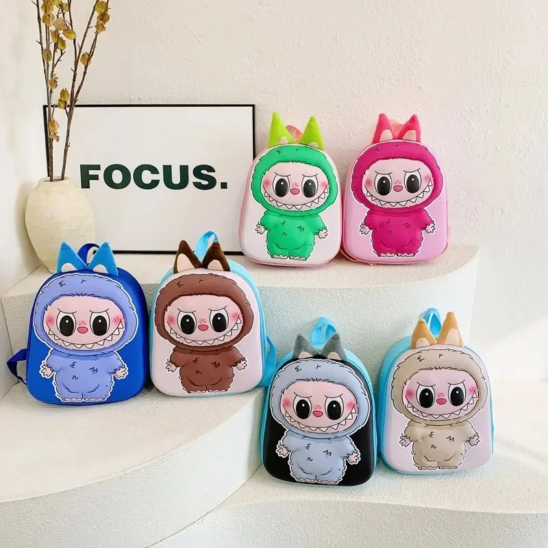 Labubu 11-Inch Hard Shell 3D Cartoon Schoolbag – Lightweight & Cute Backpack for Kindergarten & Young Pupils 5