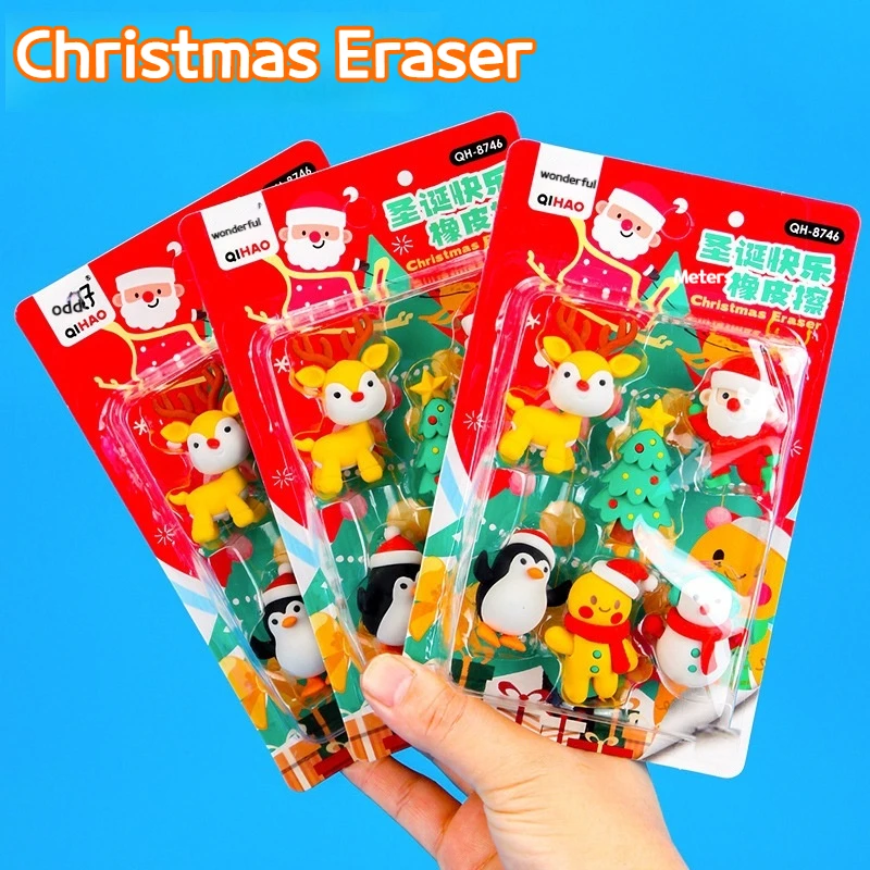 

5/10/20 Pcs Christmas Assembled Eraser Kawaii Christmas Decoration Decoration Primary School Cartoon Eraser Student Stationery