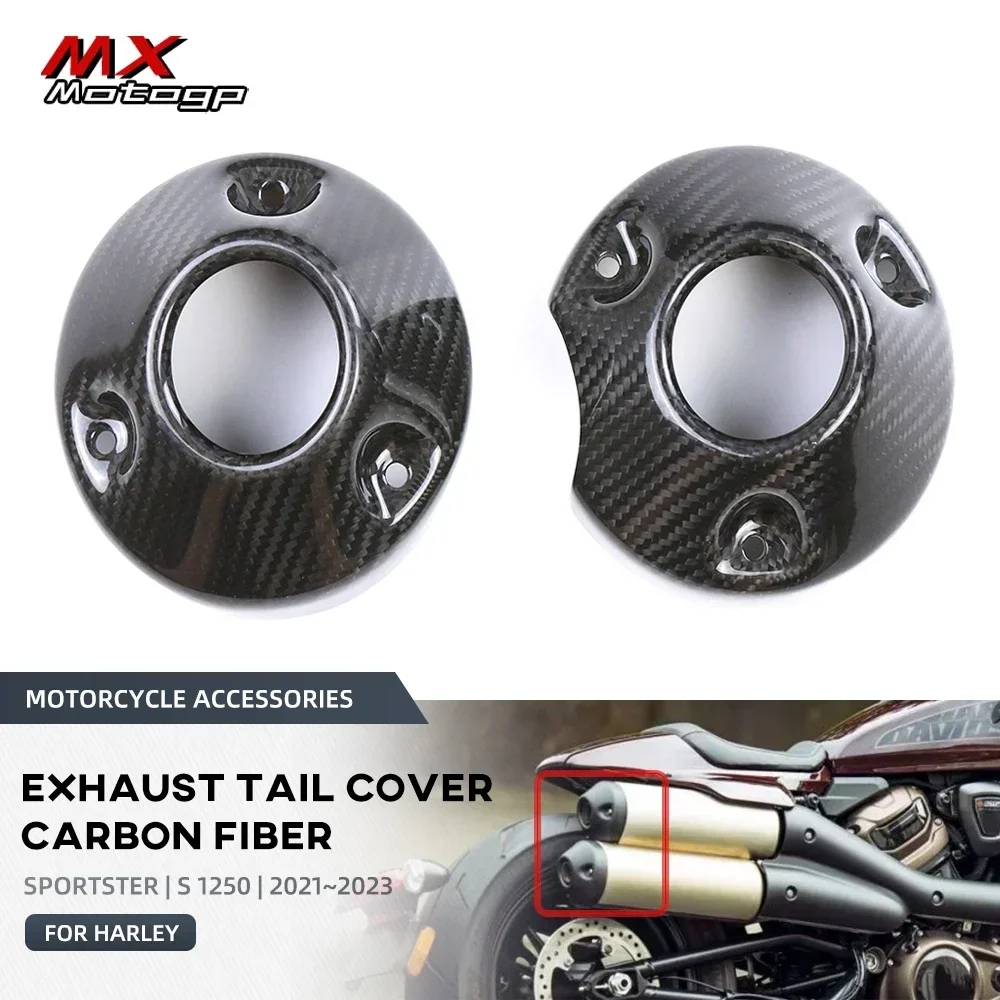 100% In Fibra Di Carbonio Moto Scarico Posteriore Coperture Posteriori Carenatura Caps Per Harley Sportster S 1250 Rh1250 Rh 1250S 2021 2022 2023