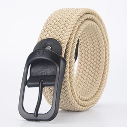 Unisex Casual Woven Elastic Belt for Outdoor Sports and Everyday Wear (Beige1)