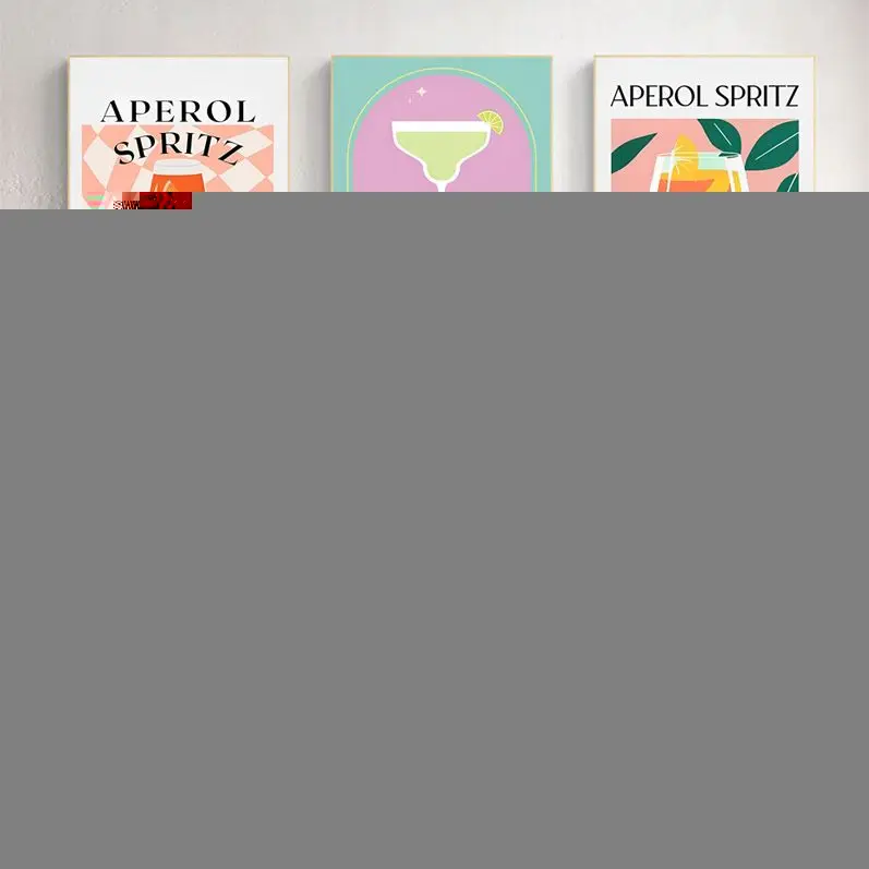 Cartoon Fruit Juice Aperol Spritz Classic Vintage Poster Adesivo Di Carta Impermeabile Coffee House Bar Kawaii Room Decor