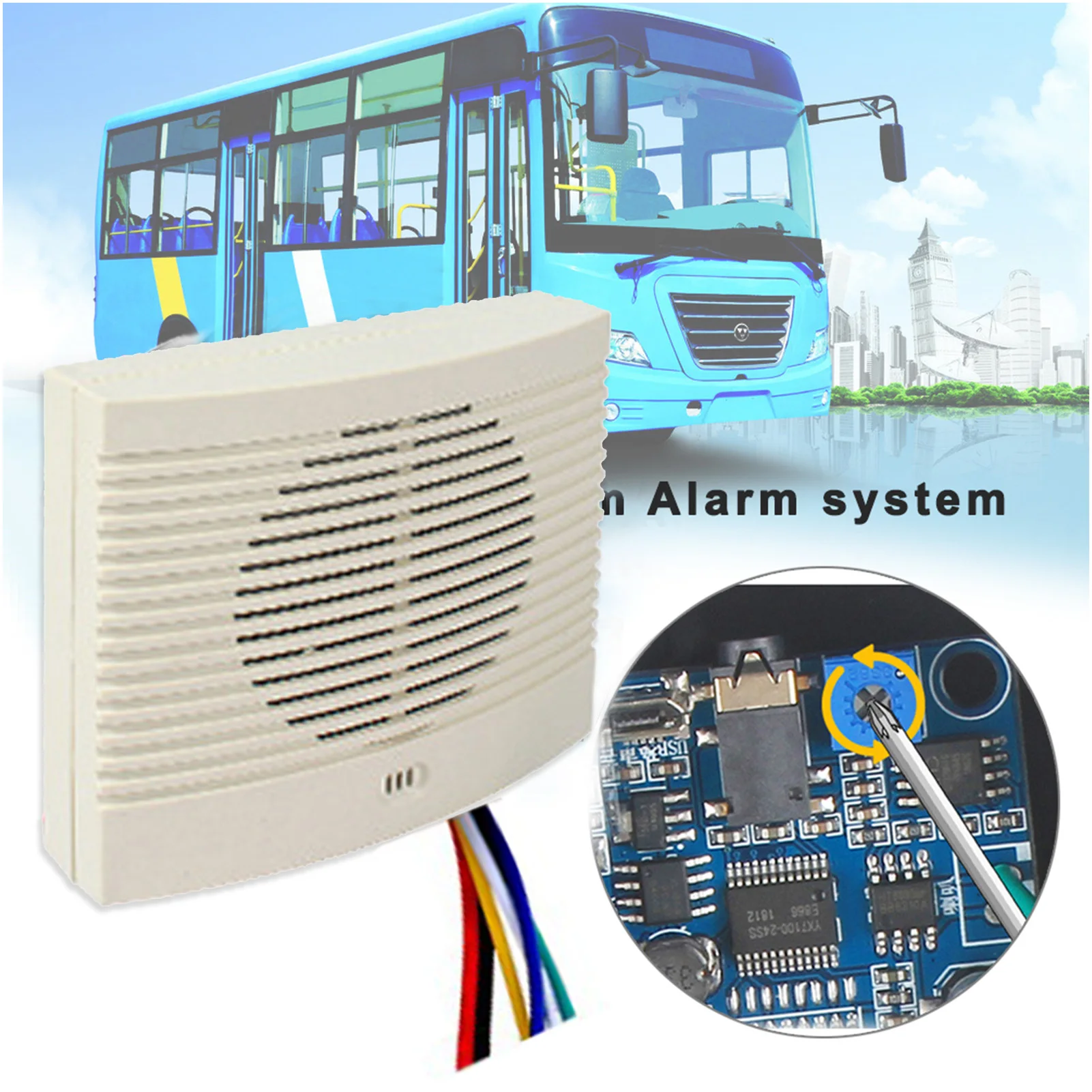 Backup Alarm For Cars Backup Reverse Warning Beeper Sound Warning Alarm Buzzer Access Control Voice Prompter 4-way Trigger