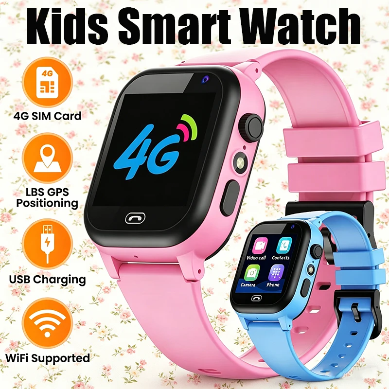 2026 Kids Smart Watch 5G GPS Location Video Call Sim Card SOS Child Camera Waterproof Upgrade For Boys Girls Child Gift 1
