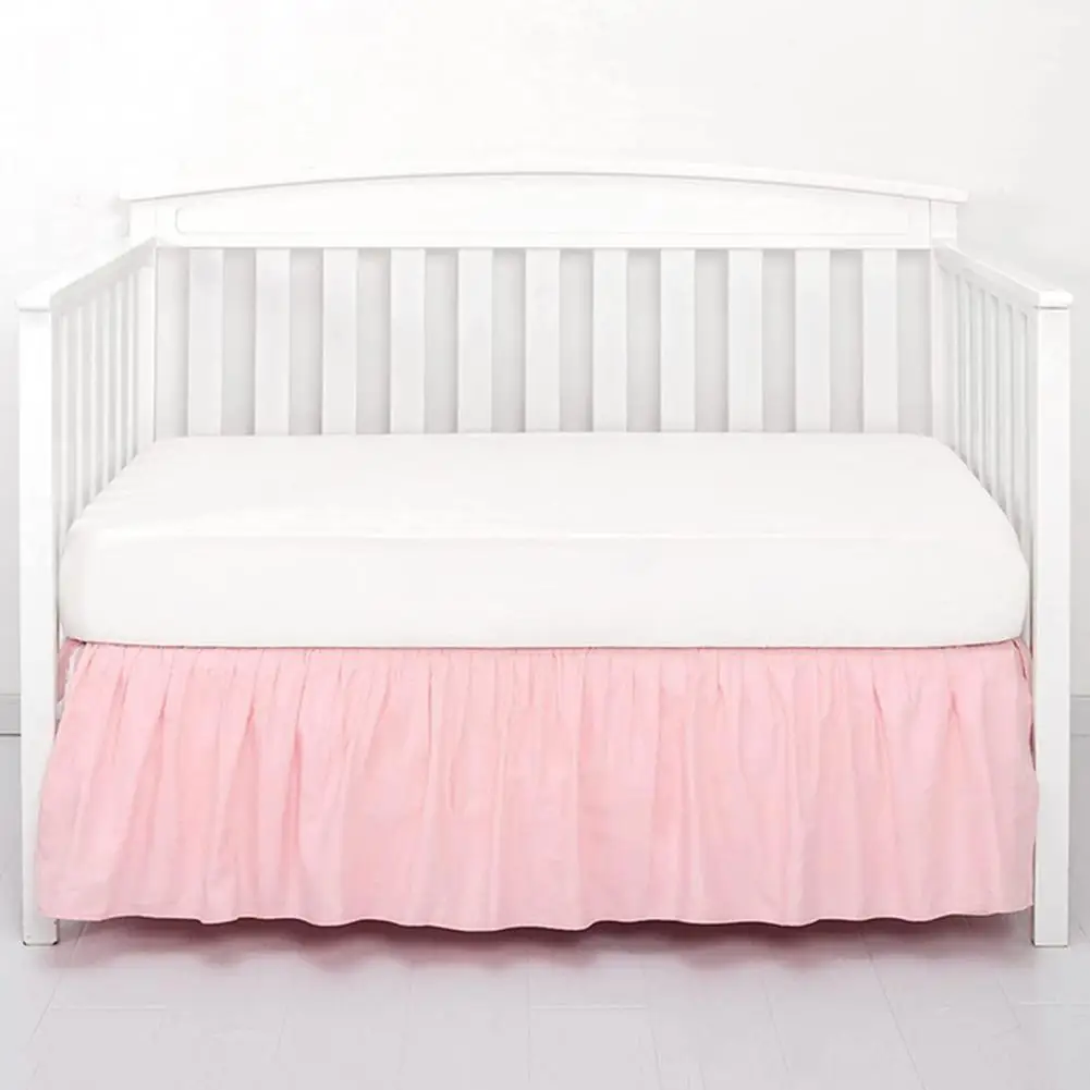 Bed Dust Cover Easy Installation Baby Crib Bed Skirt Soft Elastic Toddler Crib Bedding Skirt for Bedroom bed skirt