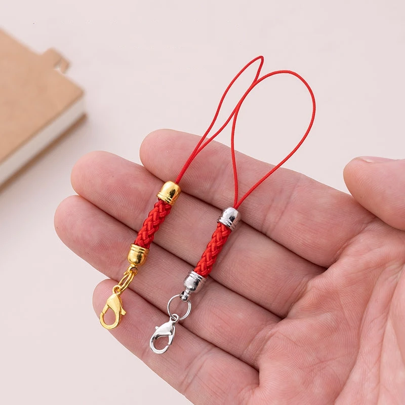 10 Stück goldene Karabinerverschlüsse, Schlüsselbänder, Handykordeln, Nylon-Schlüsselanhänger, Ketten für DIY-Schlüsselanhänger, Seil, Schmuckherstellung, Zubehör – Detail 2