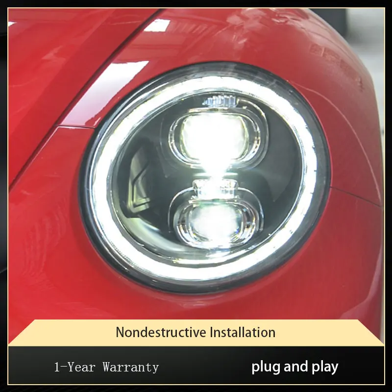 폭스바겐 VW 비틀 2013-2020 용 자동차 조명, LED 헤드 램프, DRL 업그레이드 렌즈, 방향 지시등, 자동차 액세서리