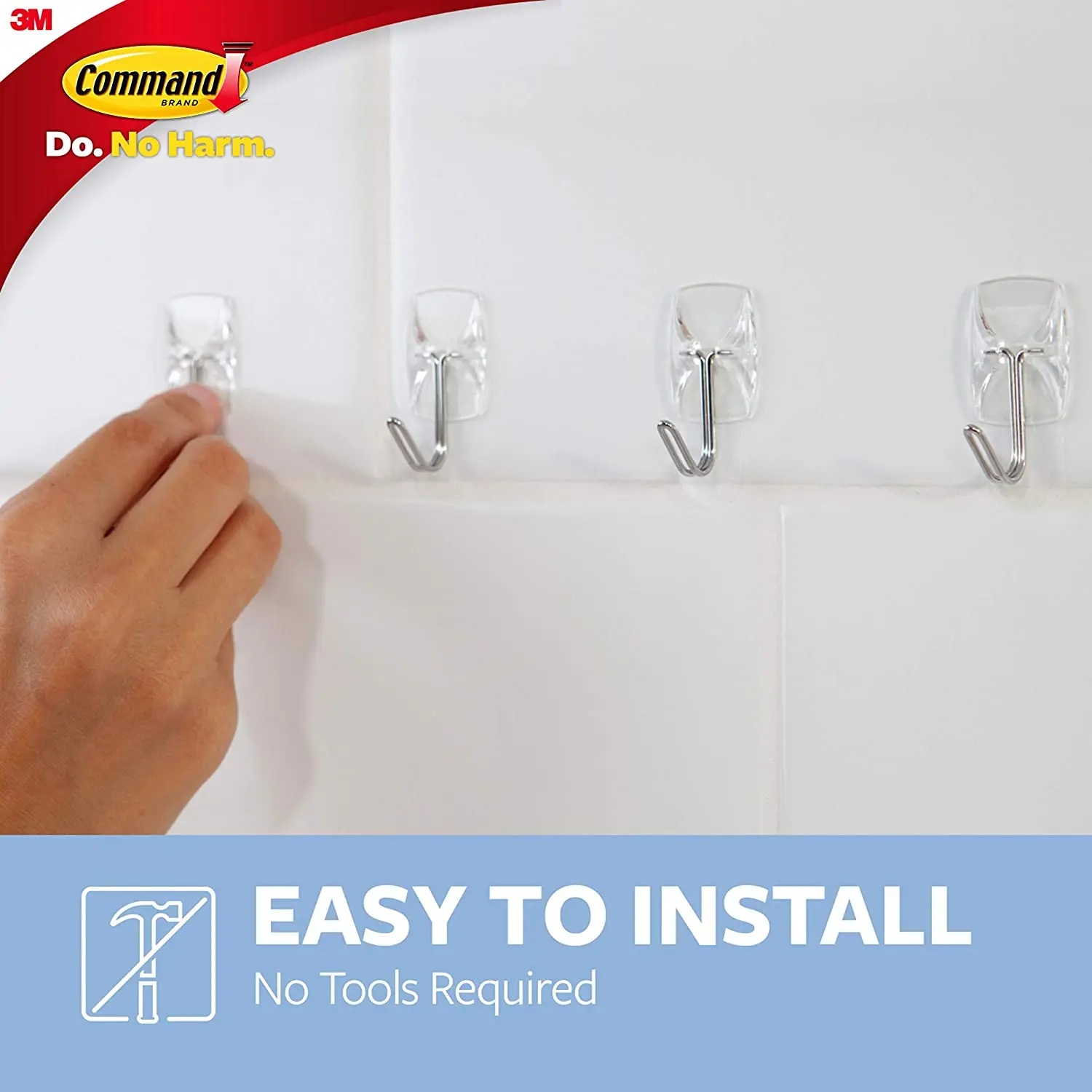 3M Command Clear Small Wire Hooks clear coat hook wire hanging hook clear plastic hooks Holds strongly and removes cleanly 4