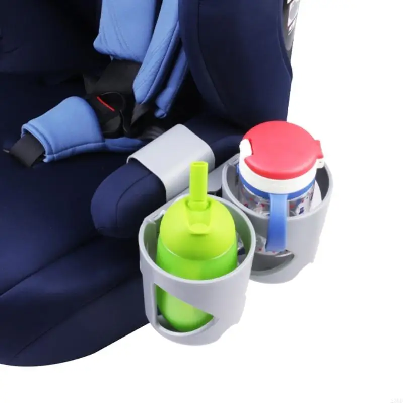 23GD Universal Child Cup Holder 2-Slot Designing Organsier for Majority of Carseat Models and Baby Strollers Gray