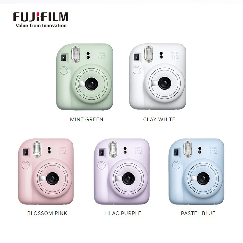 Fujifilm Instax Mini 12 Instant Camera with Case, 20 Fuji Films (Clay  White)
