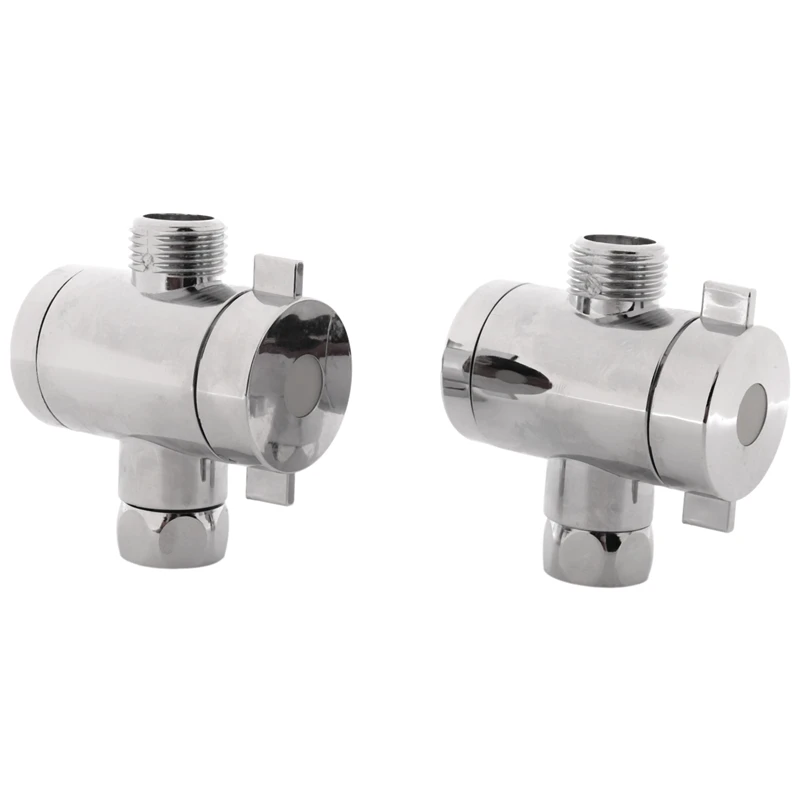

LUDA 2Pcs 3 Way T Shape Adapter Connector For Angle Valve Hose Bath Shower Faucet Arm Toilet Diverter Hose