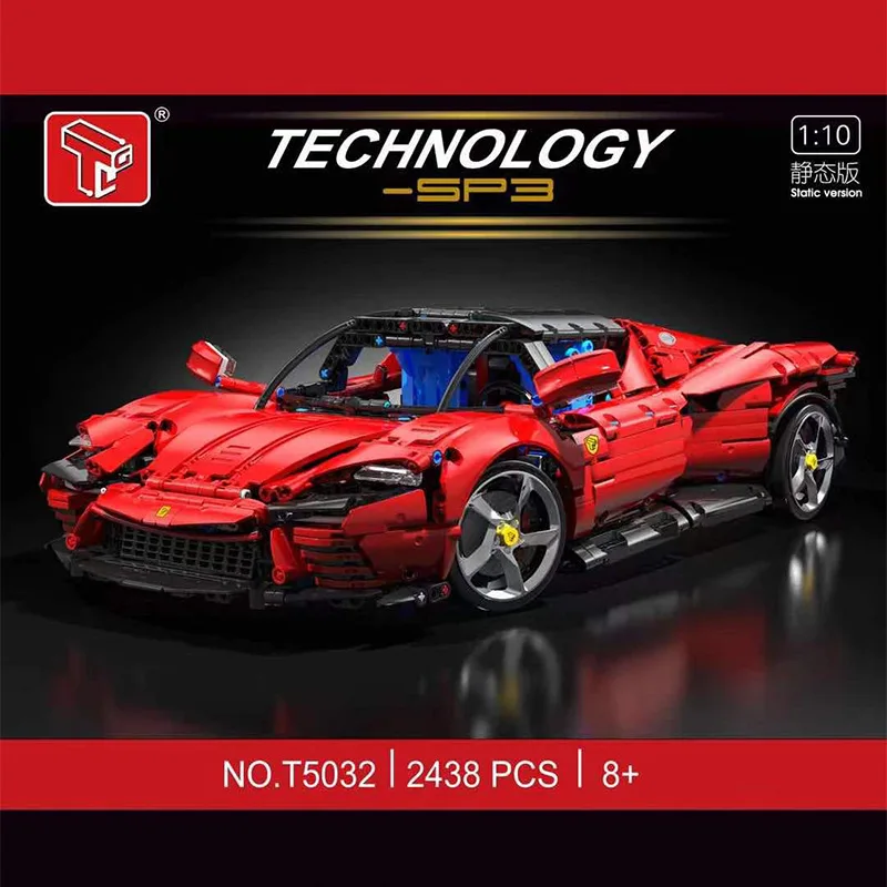 

TGL T5032 Tech Sports Car Model City Racing SP3 1:10 Series Small Particle Assembly Toys Building Blocks Gift For Boys 2438PCS