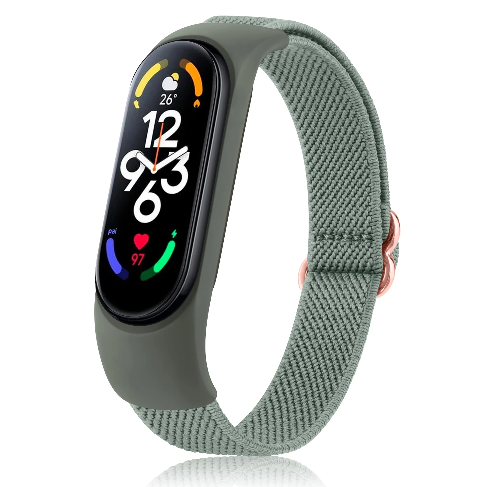 ตัวเลือกสินค้า สายนาฬิกาปรับได้ ยืดหยุ่นสำหรับ Mi Band 7-3