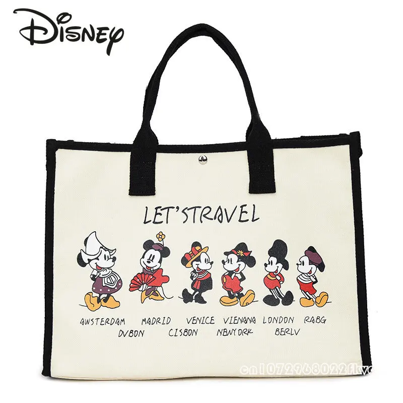 Disney Cartoon Fashion Women's Handbag High Quality Large Capacity Shoulder Bag Versatile Tote Women's Bag Fashion Shopping Bag