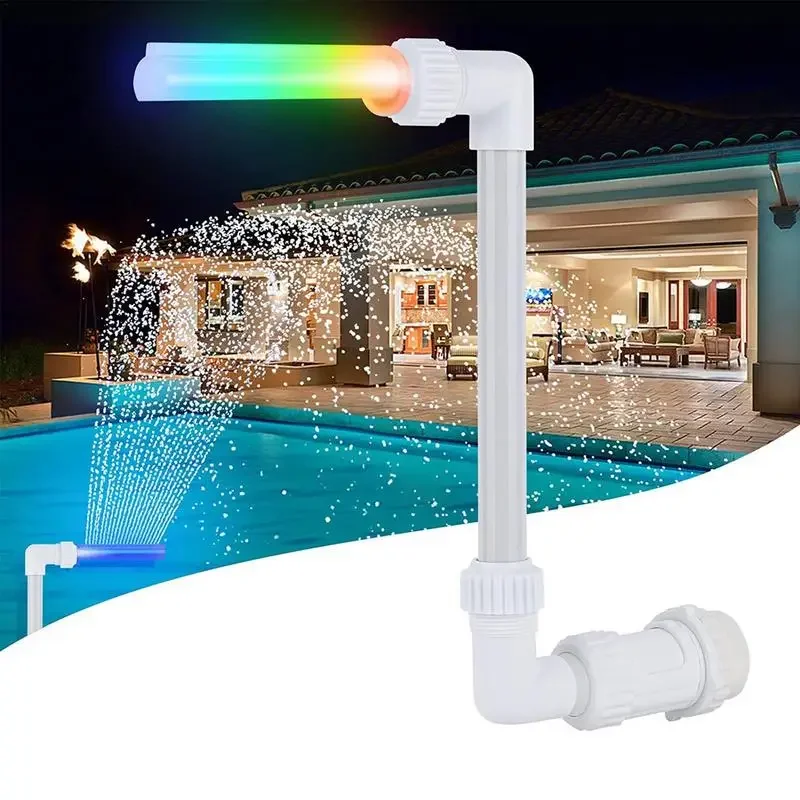 Swimming Pool Fountain Sprays Colorful LED Lights Pool Waterfall Fountains Outdoor Swimming Spa Pond Waterfall Decoration solar fountain water fountain garden pond fountain