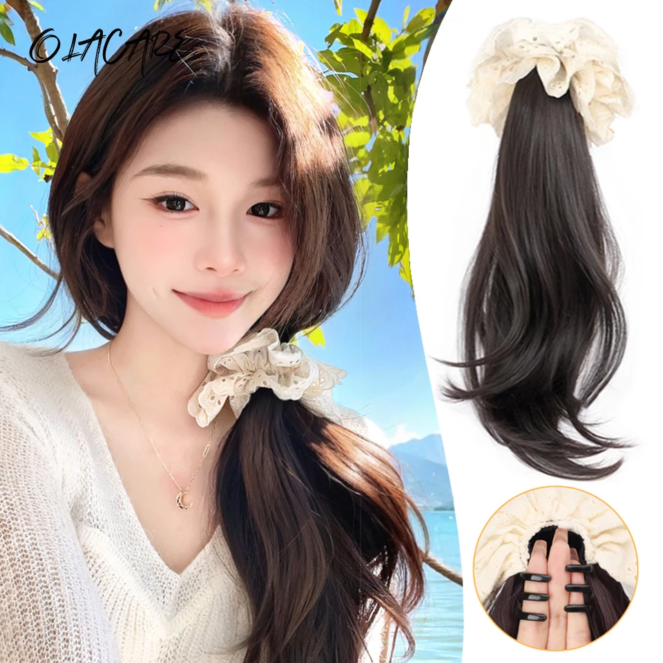 Synthetic High Headtop Flower Bud Ponytail Wig for Women