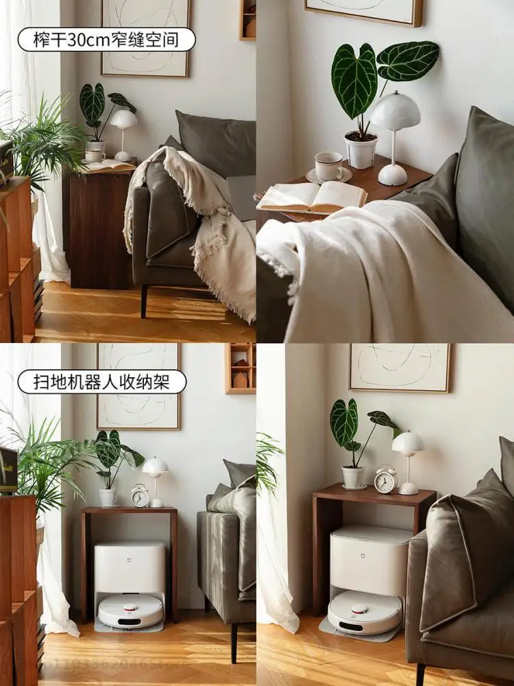 U-shaped Small Side Table Multi-functional Solid Wood Sofa Nordic Simple Cherry Wood Black Walnut