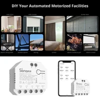 SONOFF Dual R3 Dual Relay With Power Metering EWelink Alexa DIY Smart Mini Switch For Roller Shutter Electric Motor Curtain Via 2