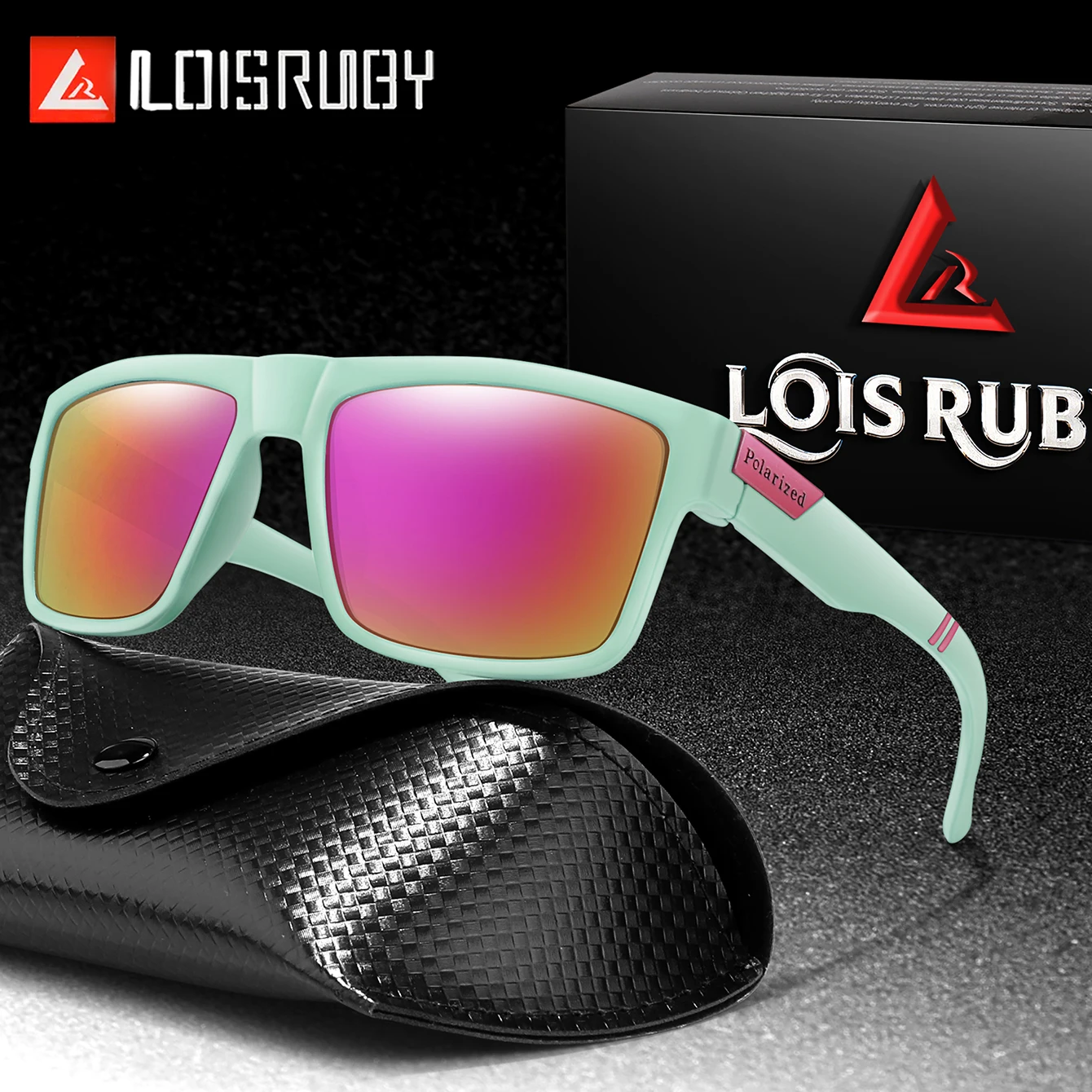 LOISRUBY UV400 Polarized Square Cycling Sunglasses