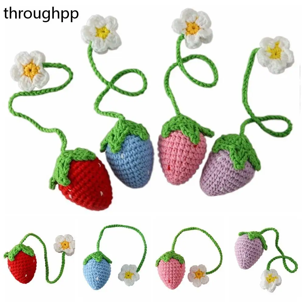 

Unique Simulated Strawberry Book Page Marker Handmade Knitted Book Clip