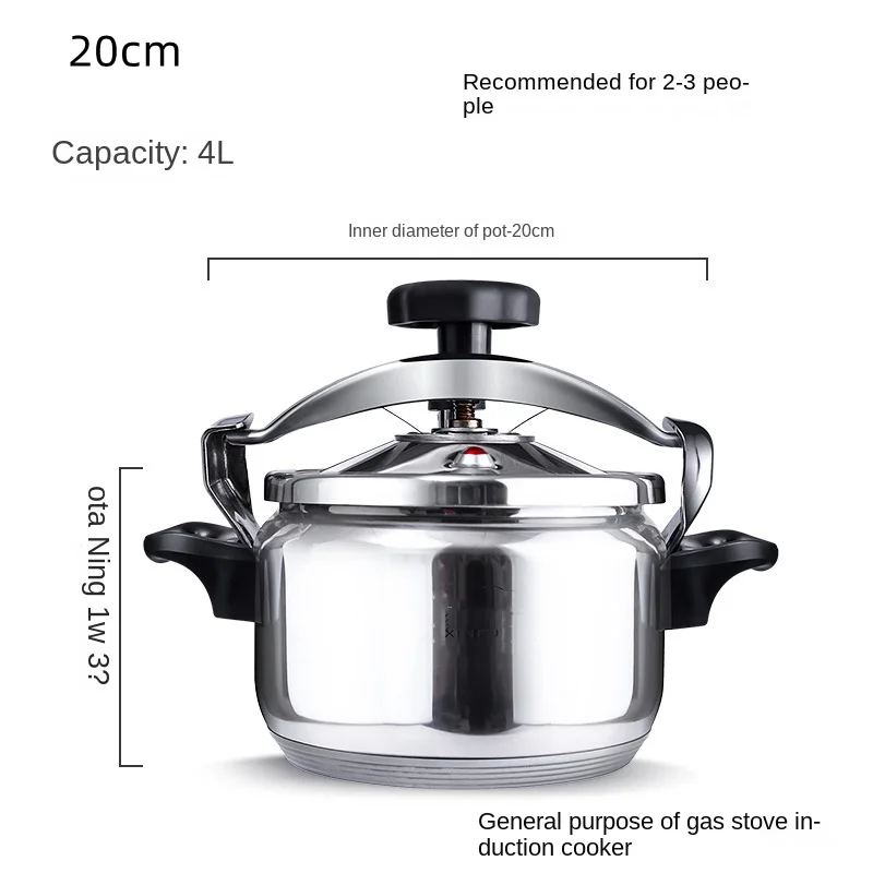 304 Stainless Steel Pressure Cooker Small Household Mini Explosion-proof Pressure Cooker Gas Induction Cooker Universal 4
