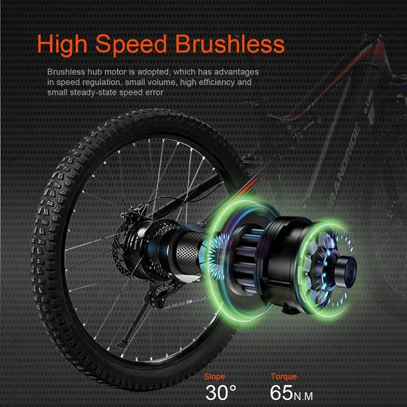 Electric bike randrid YG90A gray electric MTV 48V 1000W motor 17Ah battery hydraulic brakes