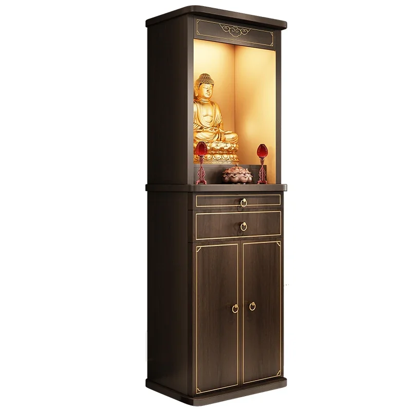 

Hxl Buddha Shrine God of Wealth Cabinet Altar Buddha Statue Statue Altar Living Room God Guanyin Table Worship Clothes Closet