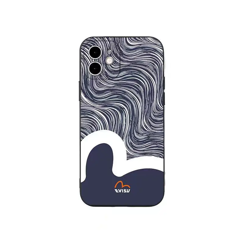 Мягкий черный дизайнерский чехол для телефона E-Evisu, японский Модный чехол для телефона iPhone 14 13 12 11 XS X 8 7 6 Plus Pro Max