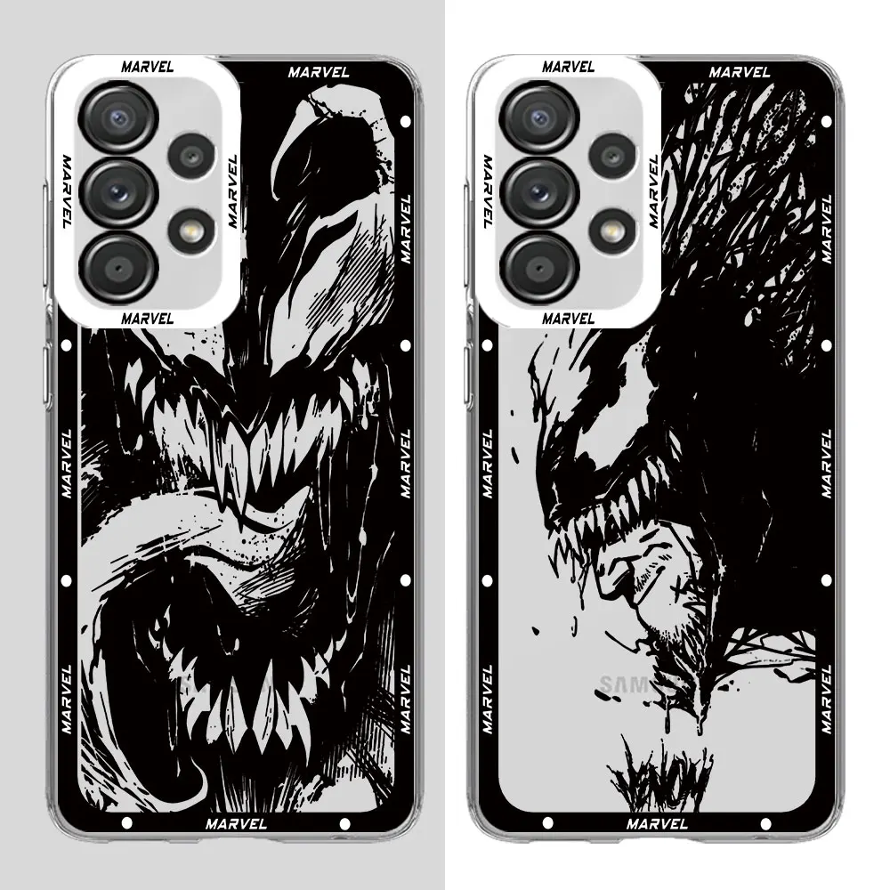 Marvel Venom Back Case Per Samsung Galaxy A71 A30 A31 A04 A03 Core A03 A02 A03S A05S A20S A51 A50 A10S Cover Morbida Trasparente
