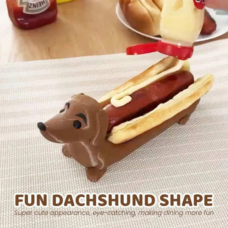 B69C Puppy Shaped Serving Tray Dachshund Snack Holder Hot Dog Holder For Home Family Gatherings Parties Restaurants Home Tool 5