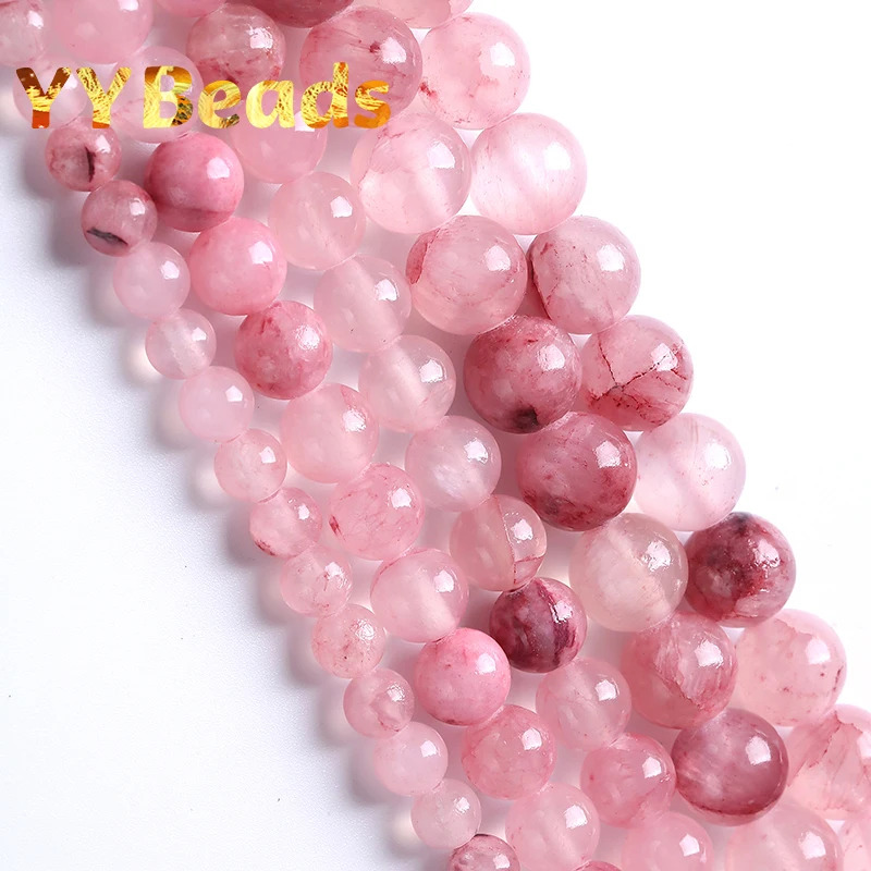 

Natural Rose Red Blood Persian Jades Stone Beads For Jewelry Making Round Loose Beads DIY Bracelets Necklaces 4 6 8 10 12mm 15"