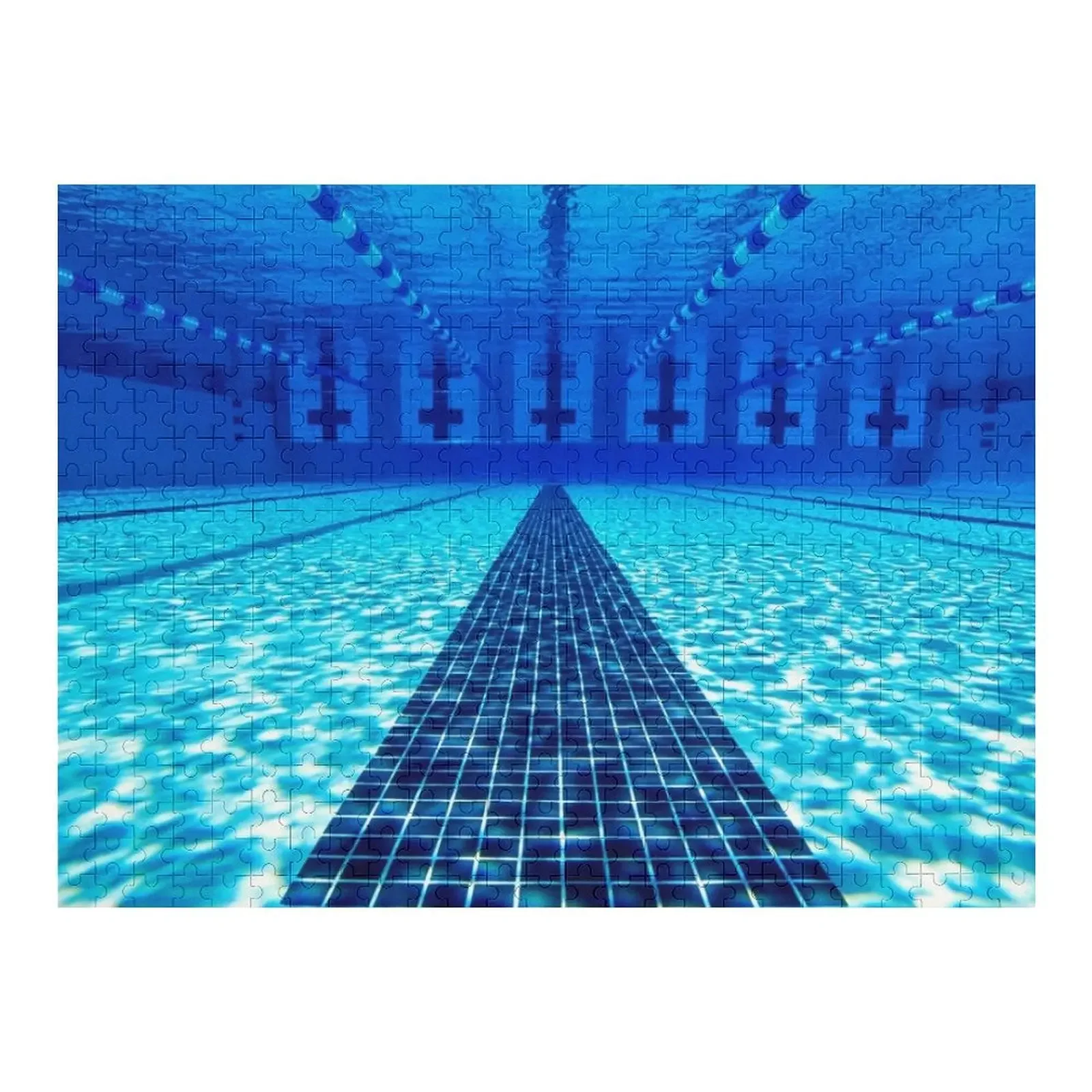 

Beautiful underwater pool view - Swimming pool photography Jigsaw Puzzle Wooden Boxes Custom Wooden Gift Puzzle