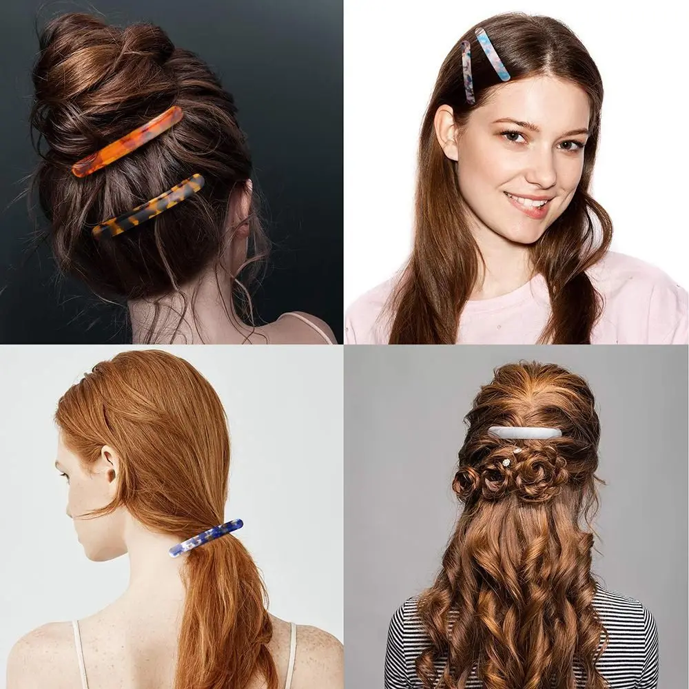 

2pcs High Grade Spring Clip Vintage Style Styling Tools Acetate Acetate Hairpins Hairgrips Barrettes Hair Clips