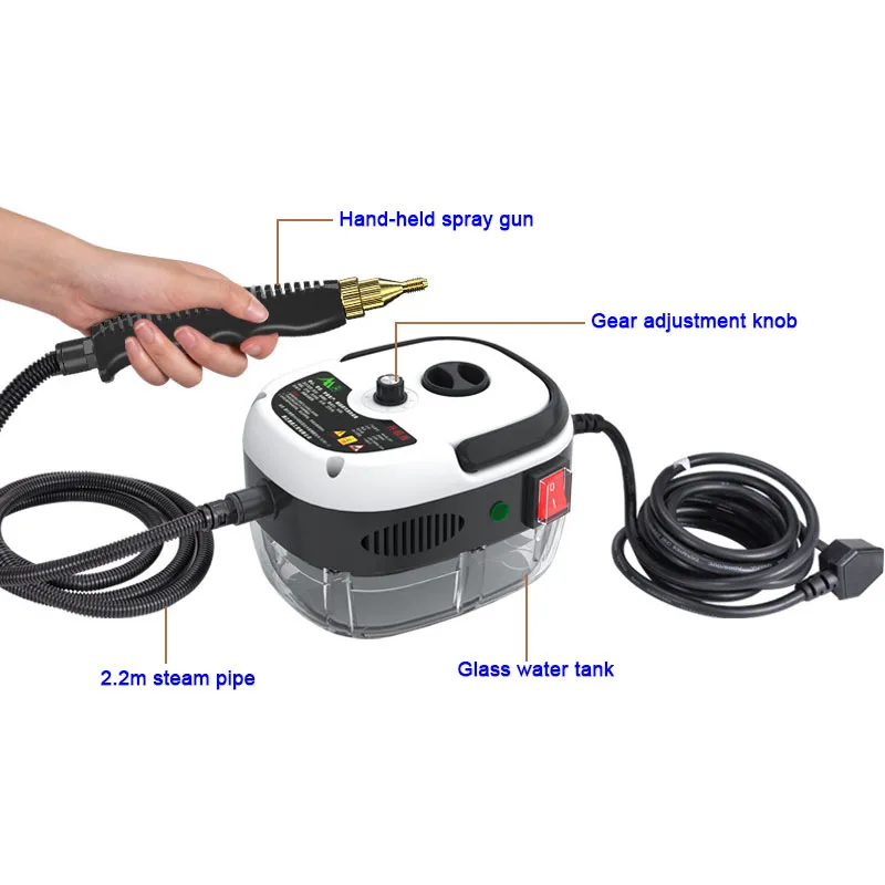 Temperatura e Alta Máquina de Limpeza a Vapor Máquina de Limpeza de Poluição de Óleo 2500w de Alta Pressão Cozinha Capô Desinfecção Computers & Electronics