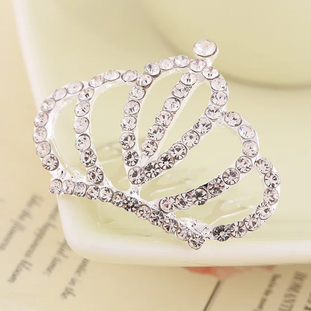 Children's Crown Headwear Girl's Korean Crown Birthday Show Princess Baby's Rhinestone Comb Hairpin Hair Clip Hair Jewelry