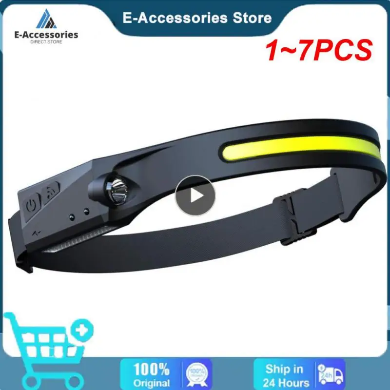 

1~7PCS NineLeaf Waterproof COB LED Head Lamp Motion Sensor Headlamp Portable Flashlight Comfortable USB Rechargeable Head