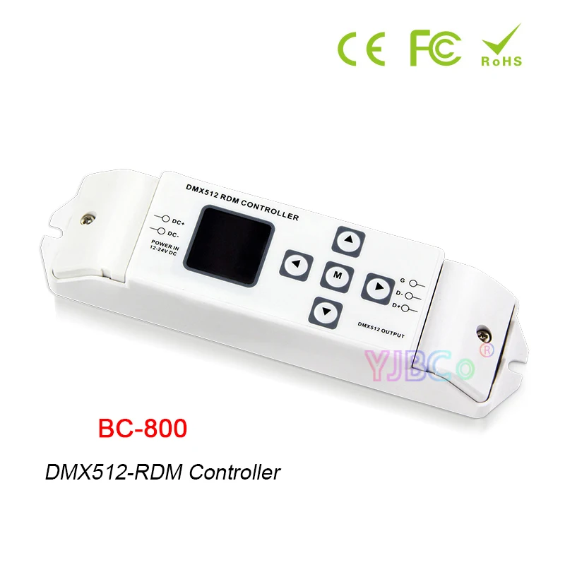 New LED DMX512-RDM Controller BC-800 DC 12V-24V Search RDM Slave Device Change Start Address Control Channel Output Converter huaqingjun 32 in 32 out transistor output plc 2 channel analog inputs and outputs 0 20ma logical control plc for converter