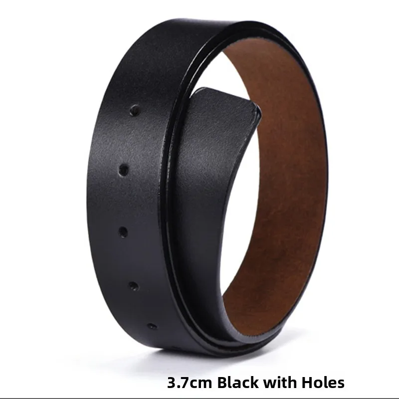 3.7cm punched black whole cowhide