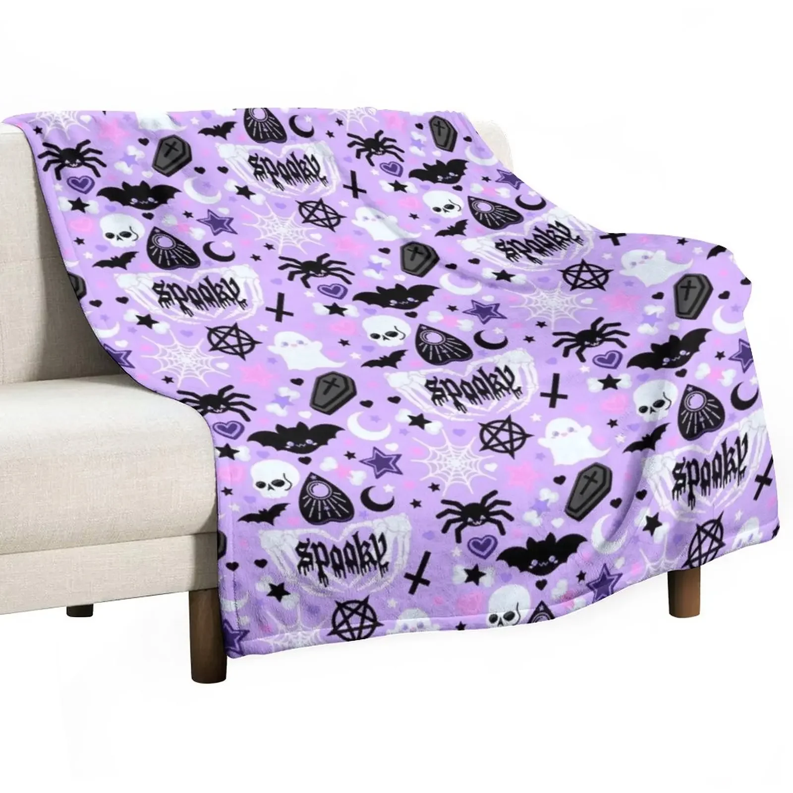 

Pastel Goth Throw Blanket Picnic For Baby Camping Loose Blankets
