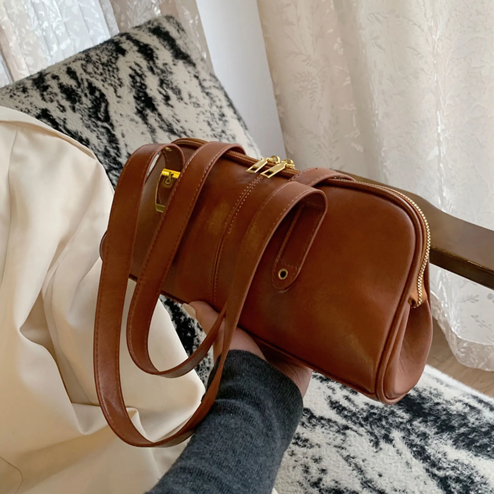 PU Leather Shoulder Bag with Adjustable Strap Handbag for Women Work Shopping Travel Daily