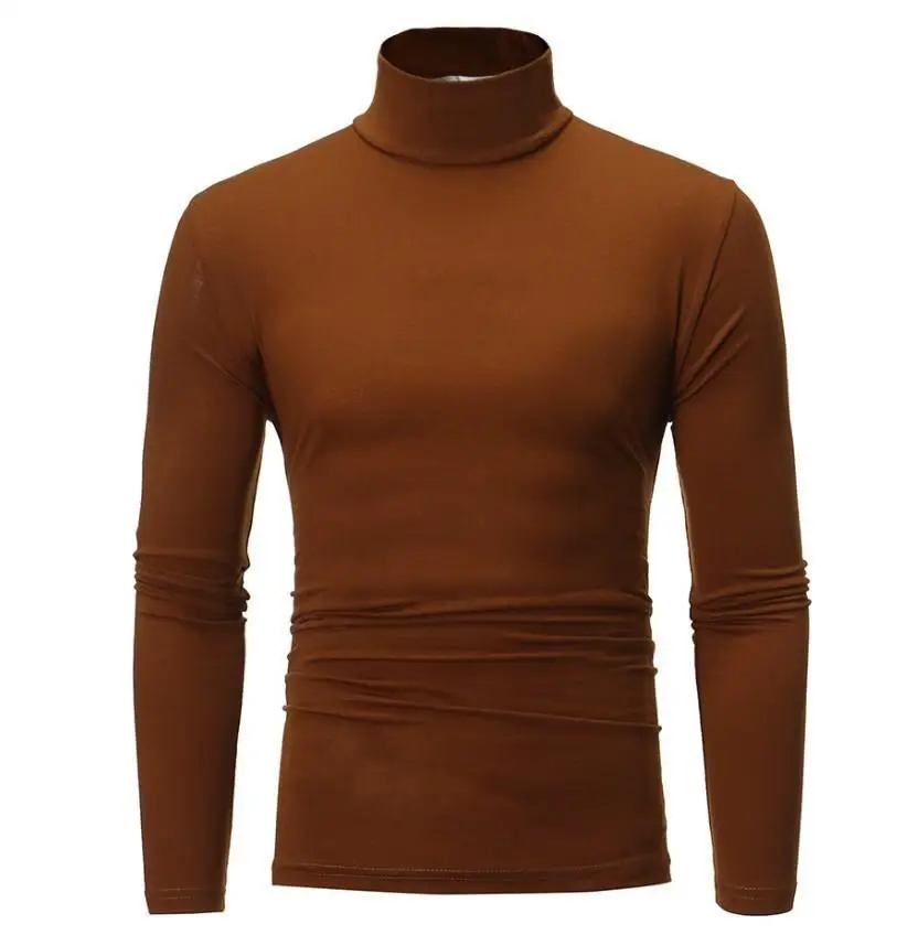 thumbnail image 1 of Camiseta interior de hombre, camiseta de manga larga, otoño invierno, cuello medio alto, color sólido, cuerpo ajustado con versión coreana de estilo extranjero, 1 of 5