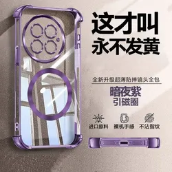 Clear Shockproof Magnetic Case with MagSafe Wireless Charging Compatibility - OnePlus 15T (PURPLE)