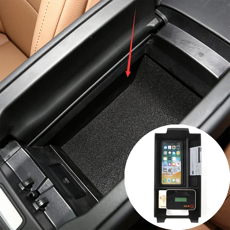 

For Mercedes-Benz E-Class 2024+ ABS black car styling car center console armrest box storage box car interior accessories
