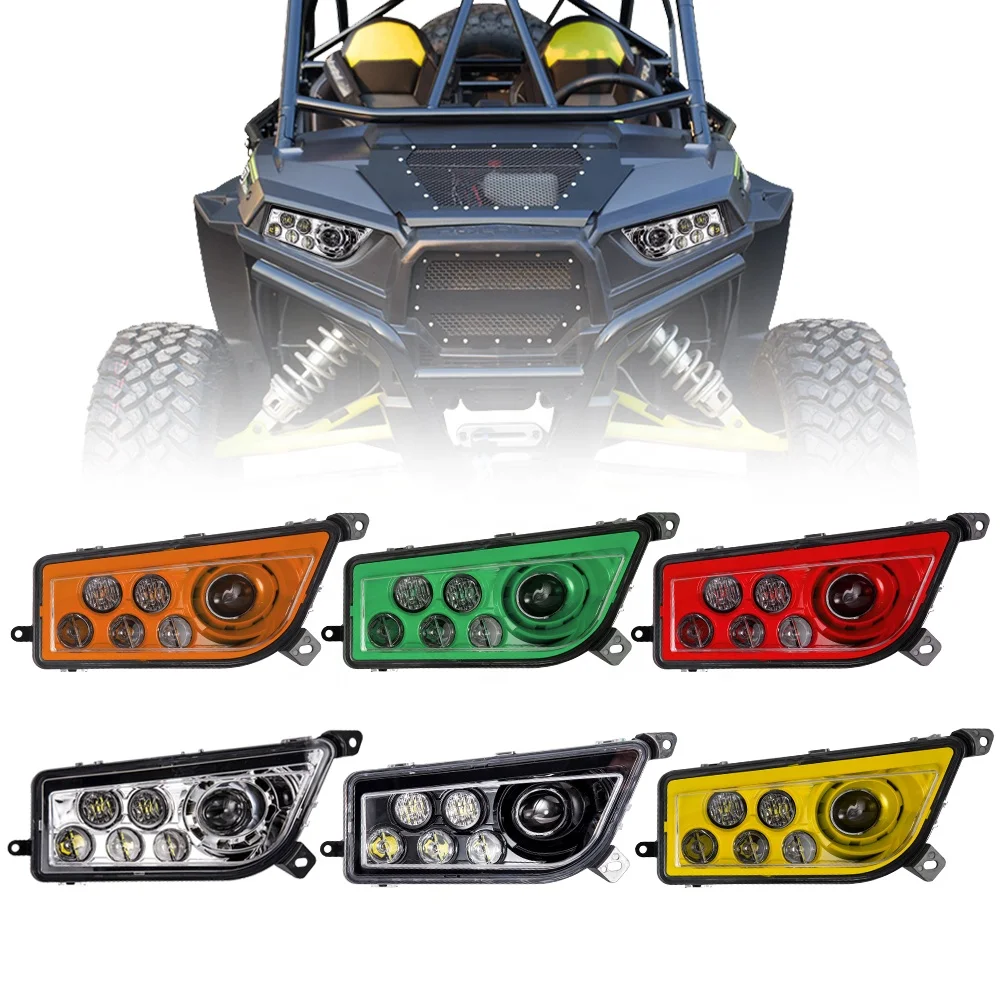 

High quality ATV UTV car parts Accessories led projector headlight for rzr turbo head lights kit for POLARIS rzr 900 rzr 1000